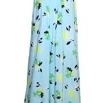 Vince Camuto  Aqua Yellow Lemons Spaghetti Strap Maxi Swim Cover Summer Dress XS Photo 0