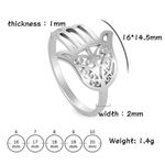 Boutique NEW‎ Women’s Unisex Hamsa Hand 18k White Gold PVD Size 7 Photo 3