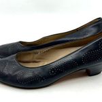 Salvatore Ferragamo Ferragamo Perforated Paisley Blue Leather Women's 8.5 US Photo 1