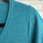 Eileen Fisher Blue Merino Wool Long Sleeve Tunic Shirt Small V Neck *FLAW* Photo 3