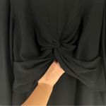 Lafayette 148 New York Black Long Sleeve Twist Front Handkerchief Hem Dress 16W Photo 7