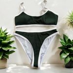 Live Life on the Beach NWT Green Ribbed Bikini Medium Photo 0