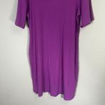 Sanctuary  Ribbed Body Con Midi Cotton Blend Dress Purple Sz 2X Short Sleeve Photo 2