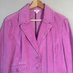 J.Jill Vintage Corduroy Blazer Jacket Women's Small Pink Classic Preppy Career Photo 4