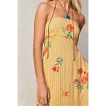 Free People  Bohemian Rosie Posie Strapless Midi Dress Yellow Floral Size Medium Photo 4
