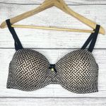 Adrienne Vittadini Black & Cream Geometric Padded Underwire T-Shirt Bra Size 38C Photo 0