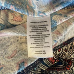 Talbots  Teal Paisley Stretch Shirred Blouson‎ Midi Dress Size L Large Classic Photo 7