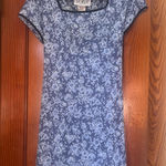 Vintage La Belle Navy and Light Blue Floral Dress Size M Photo 0