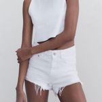 ZARA nat white ripped distressed high waisted shorts pants Photo 0