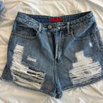 Distressed Denim Shorts Blue Size 2 Photo 0