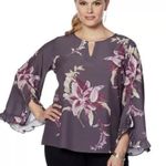 Diane Gilman DG2  Floral Blouse, Large - New! Photo 0