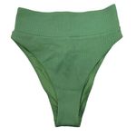 Aerie Size XS Bikini Bottoms High Cut Cheeky Women’s Swimwear Jaquard Green Swim Photo 0