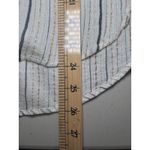 ZARA  White Metallic Striped Cotton Blend Button Down Flowy Top Large Lightweight Photo 7