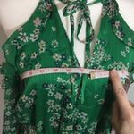 Xhilaration Green Floral Cold Shoulder Chiffon Ruffle Dress Photo 4