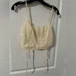 Urban Outfitters  UO Crop Ruched Cinched Bow Linen Corset Cotton Coquette Cami M Photo 2
