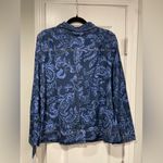 NWT Gunit Size L Cotton Painted Blue Paisley Button Front Denim Jacket Pockets Size L Photo 6