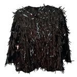 LuLaRoe  Elegant Stella Sequin Bolero Jacket Womens Medium Black Whimsigoth Fairy Photo 8