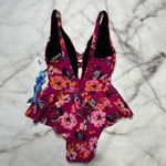 Skinny Dippers HOT HOUSE PINK Too Too Plunge Skirt One Piece Swimsuit Small New Photo 3