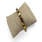 J.Crew Bangle Bracelet Shiny Gold Tone with Black Raised Cabochons Photo 3