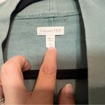 Garnet Hill Sage Green Open Front Sweatshirt Cardigan Oversized Size Medium Photo 4