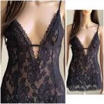 Victoria's Secret 2004 Vintage Y2K  Black Lace Babydoll Chemise Size Medium M Photo 1
