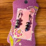 Handmade  Black Pearl and Chalcedony Drop Earrings Photo 4