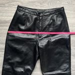 Lands' End VINTAGE Lands’ End 100% Lambskin Black Straight High Rise Leather Pants Size 12 Photo 8