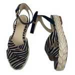 Vince Camuto * Delindan Espadrille Sandal Womens Size 8 Black Zebra Ankle Strap Photo 1