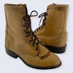 Laredo  Tan Leather Kiltie Lace Up 1.5" Heel Western Roper Boot 118 56156 6 Photo 0