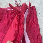 Vintage 90s Empire Intimates Red Lace Up Satin Corset w/ Boning Size 42 USA Made Photo 4