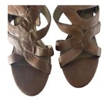 Diane Von Furstenberg ‎ Leather Sandal Heels Brown Strappy open Toe Shoes Size 10 Photo 3