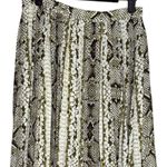 J.Crew Snakeskin Pleated A Line Silhouette Flowy Lined Midi Skirt 2 Cream Brown Photo 2