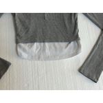 Y2K Top Womens Small Gray Long Sleeve Knit‎ V Photo 1