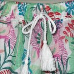 Cynthia Rowley  sz small 100% linen floral pants elastic waist string tie pockets Photo 4