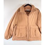 We The Free Womens Jacket Orange Duvet Bomber Full Zip Oversized Puffy Small Photo 7