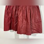 Leifsdottir for Anthropologie Red Leather Smocked Mini Skirt – Size 4 Photo 1