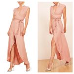 Reformation  Chamomile Wrap Maxi Dress Blush Pink Cap Sleeve XS EUC Photo 6