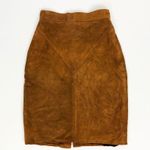 Vintage Genuine Suede Western Yoke Pencil Skirt | Size 25” Tan Photo 2