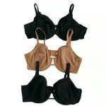 Auden Women's Black, Beige Lightweight‎ Underwired Bra Set of 3 Size 46DDD Tan Photo 1