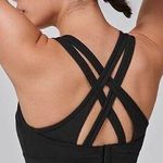 Yvette Power Cross Back Padded Running Sports Bra Black Size M Photo 1