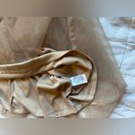 TCEC Tan / Champaign Chiffon Babydoll Mini Dress Holiday Cottagecore Fairy -Med Photo 2