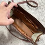 Dooney & Bourke Vintage Ivory Brown Leather Crossbody Bag Classic Zip Top Photo 13