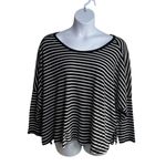 Old Navy  Women XL Stripes Drop Shoulder Sleeve Black‎ Shirt Casual Monochrome Photo 1
