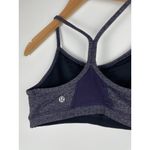Lululemon Flow Y Nulu Bra, Light Support, Navy Herringbone Pattern, Size 6 Blue Photo 3