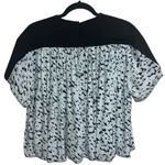 Proenza Schouler NEW NWT Short Sleeve Printed Flowy Top Blue Inky Spot Print Photo 3