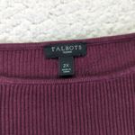 Talbots Woman Burgundy Ribbed Knit Long Sleeve Sweater Size 2X Plus Maroon Wine Photo 2