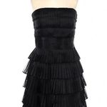 White House | Black Market  | Black Tiered Ruffle Strapless Formal Dress Size 2 Photo 0