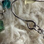 PERIDOT & BLUE ZIRCON‎ Teal Crystal Earrings Sterling Silver Swarovski Elements Photo 2