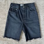 AGOLDE 90s Short Pinch Waist 27 Black High Rise Button Fly Raw Hem Jorts Shorts Photo 1