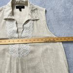 Banana Republic Banana Republic Sleeveless Linen Tunic Dress Medium Beige Embroidered Resort Photo 6